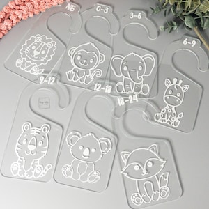 Doorzichtige babykledingkast, hangende organiserende hanger - Babydieren