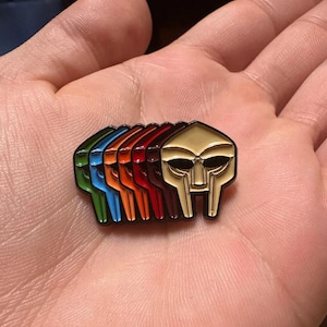 MF DOOM rainbow mask Music Pin | mf doom Mask Pin | Hip-Hop Rap DOOM Pin