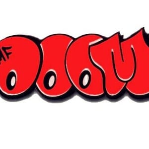 Mf Doom Pin - Red Enamel logo madvillian operation doomsday super villain kmd underground hip hop 90s old school back pack logo