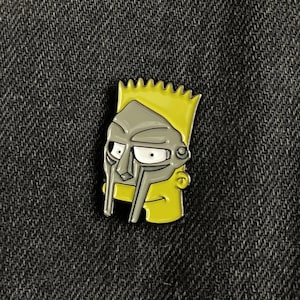 Pin de la máscara de MF DOOM Bart Simpson Pin de música Boom Bap / Pin de la máscara de Madvillain DOOM / Pin de rap hip-hop de Los Simpson