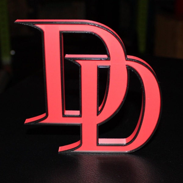 Daredevil DD Logo 3D printed Comic Logo Art