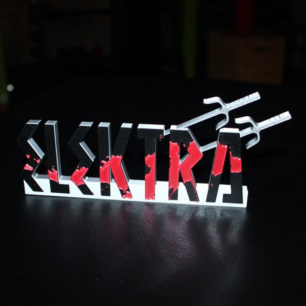 Elektra 3D printed Comic Logo Art