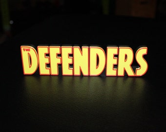 Defenders 3D printed Comic Logo Art