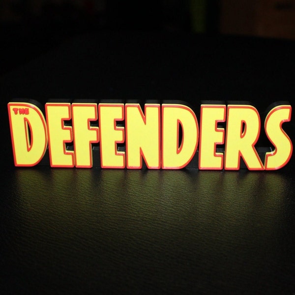 Defenders 3D printed Comic Logo Art