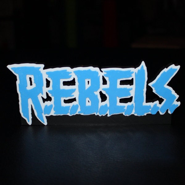 R.E.B.E.LS. 3D printed Comic Logo Art