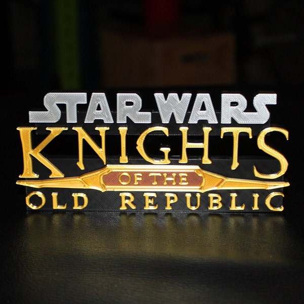 Art du logo imprimé en 3D du jeu Knights of the Old Republic