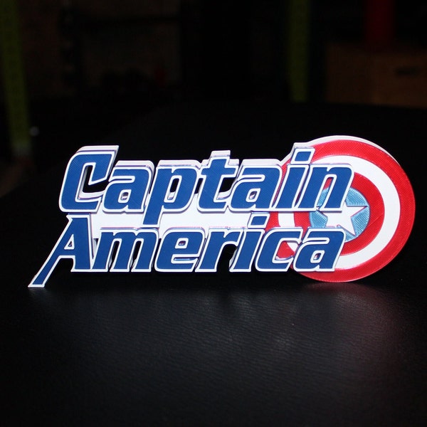 Captain America 3D printed Comic Logo Art