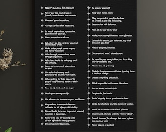 48 Laws of Power Canvas Art | Robert Greene, Motivational Decor
