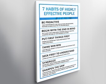 7 Habits of Highly Effective People - Motivational Canvas Posters ...
