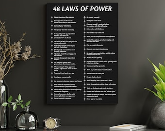 48 Laws of Power Canvas Print | Robert Greene, Motivational Decor