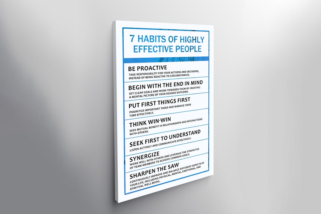 7 Habits of Highly Effective People - Motivational Canvas Posters ...