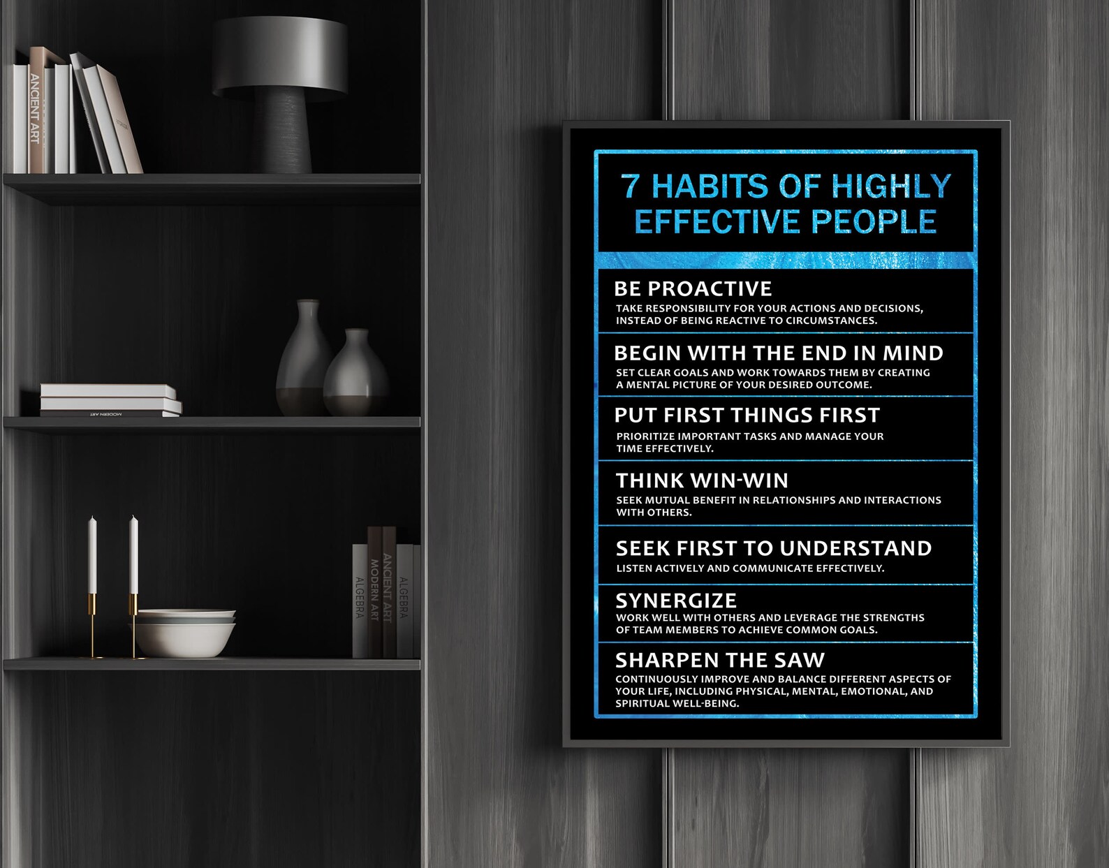 7 Habits of Highly Effective People - Motivational Canvas Posters ...