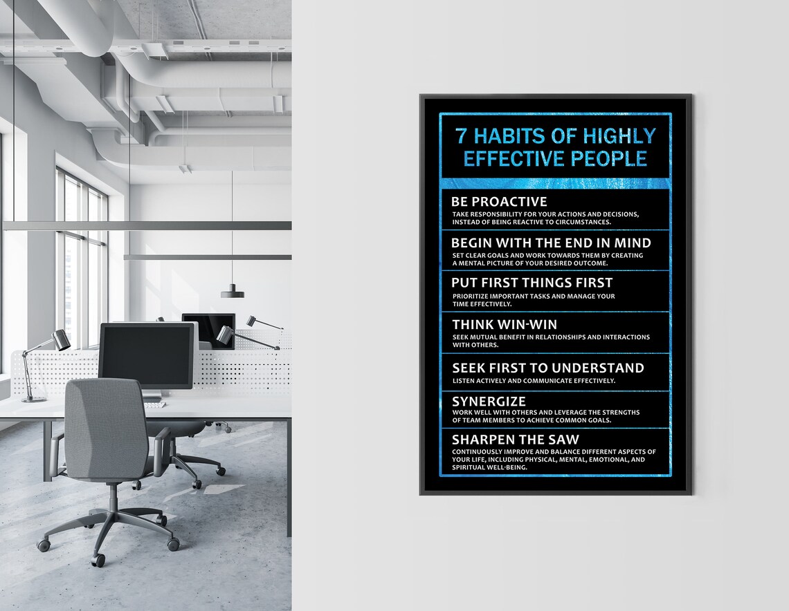 7 Habits of Highly Effective People - Motivational Canvas Posters ...