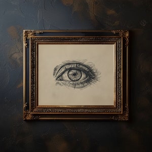 Menschliches Auge Wandkunst, druckbare Augapfel Illustration, Vintage menschliches Auge Druck, menschliches Auge Anatomie Poster, Dark Academia menschliches Auge Biologie Kunst
