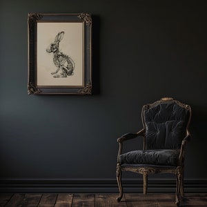 Rabbit Skeleton Printable Wall Art Rabbit Anatomy Poster Halloween ...