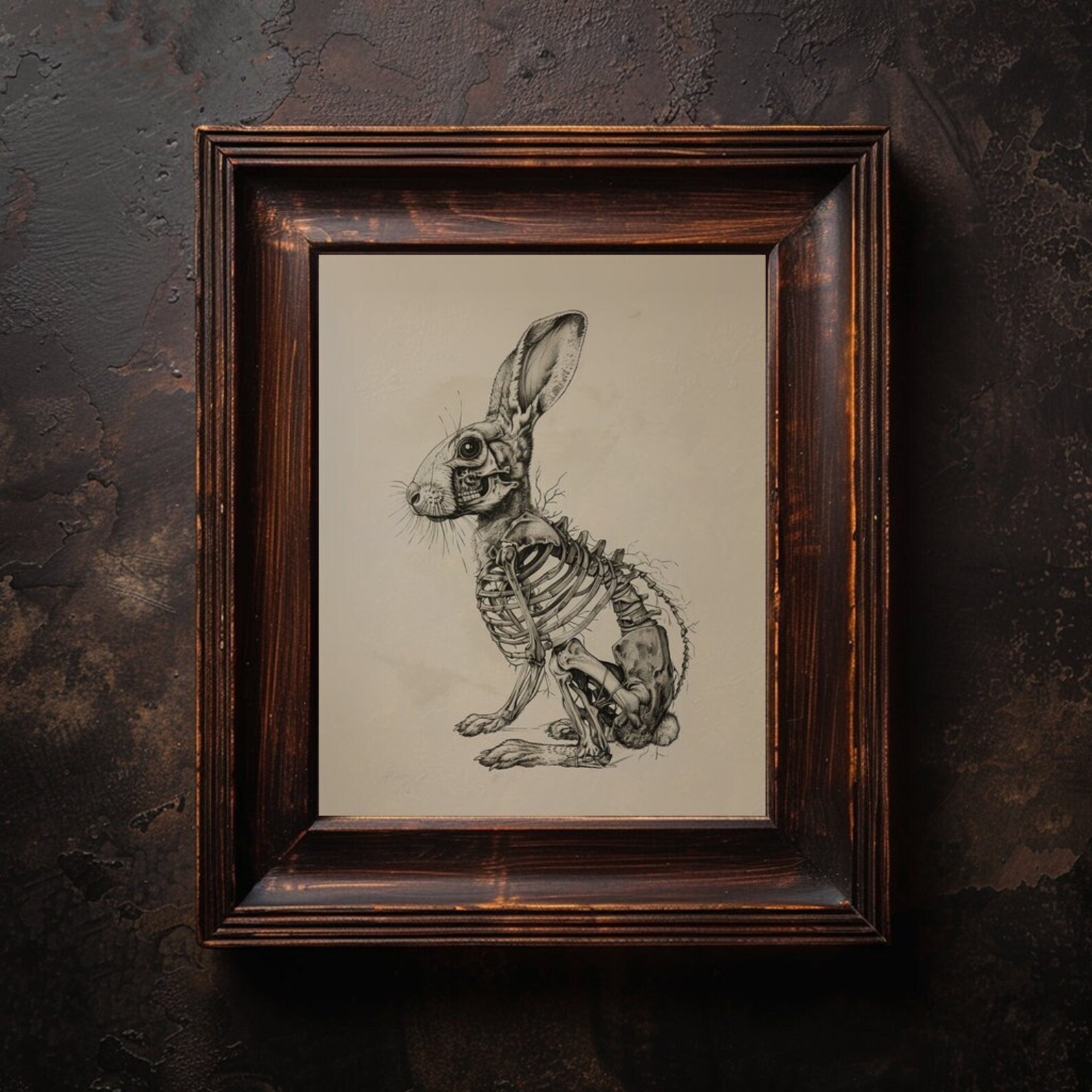 Rabbit Skeleton Printable Wall Art Rabbit Anatomy Poster Halloween ...