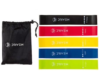 Driven Exercise Workout Booty Bands for Women Men | 5 Set of Mini Loop Stretch Bands for Glutes | Free Pouch!