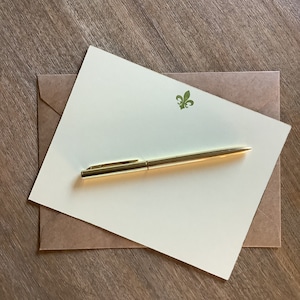 Fleur de lis Flat Notecard Set of 12