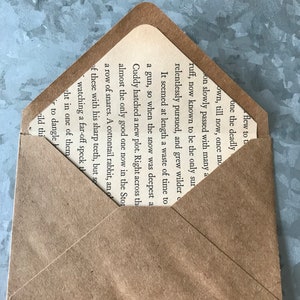 Vintage Book Page Lined 4 BAR Envelopes Pack of 10 image 2