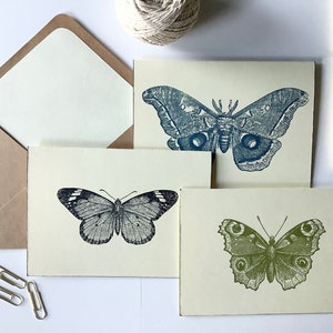 Butterfly & Moth Notecard Set of 9, Gardening Notecards, Nature Stationery