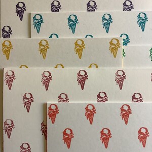 Ice Cream Notecard Set of 6, Set White Notecards with White Envelopes image 3