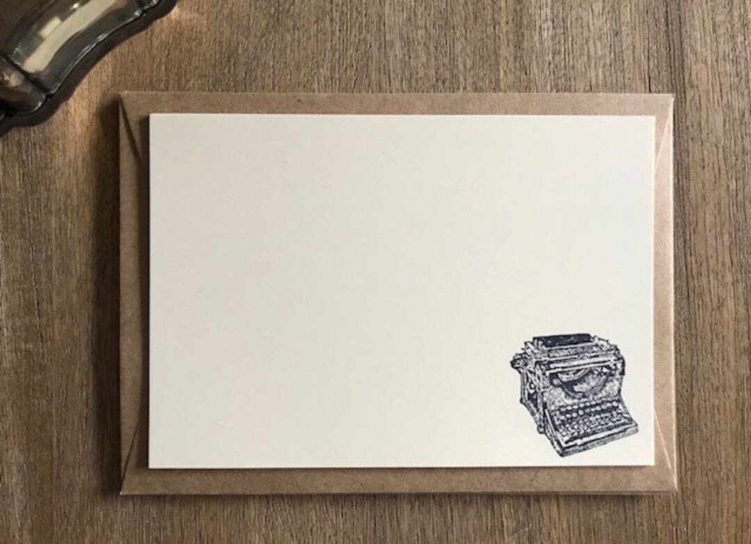 Typewriter Notecards Vintage Style Stationery Etsy