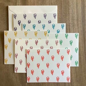 Ice Cream Notecard Set of 6, Set White Notecards with White Envelopes image 5