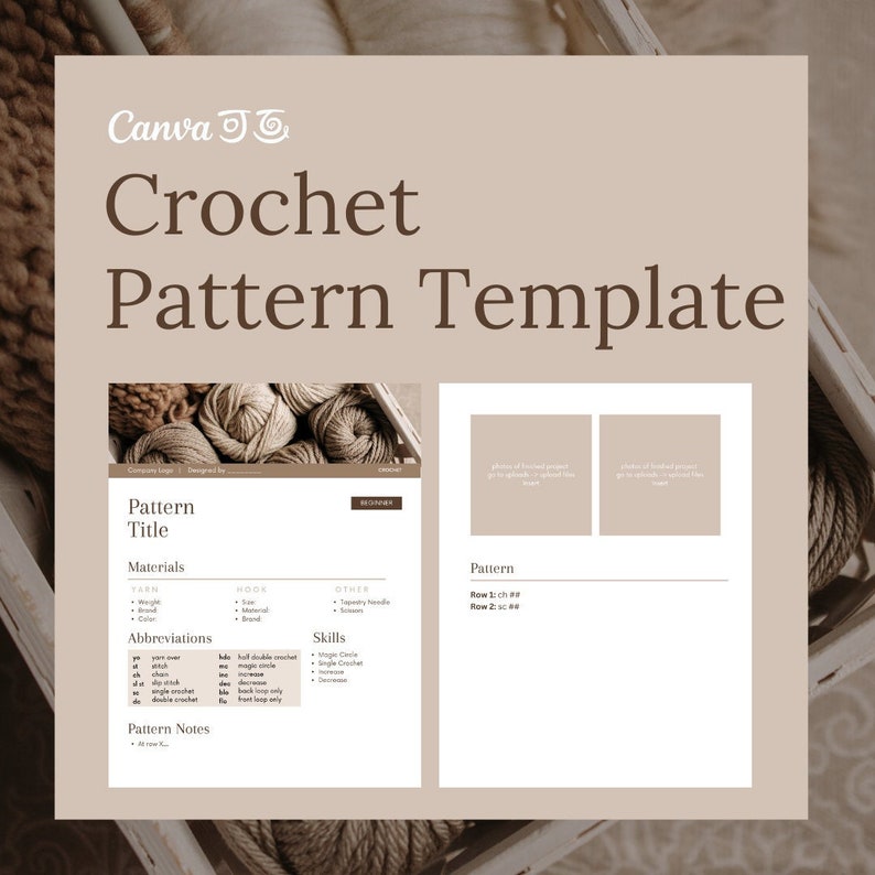 Basic Crochet Pattern Template Etsy Basic Crochet Pattern Template Etsy