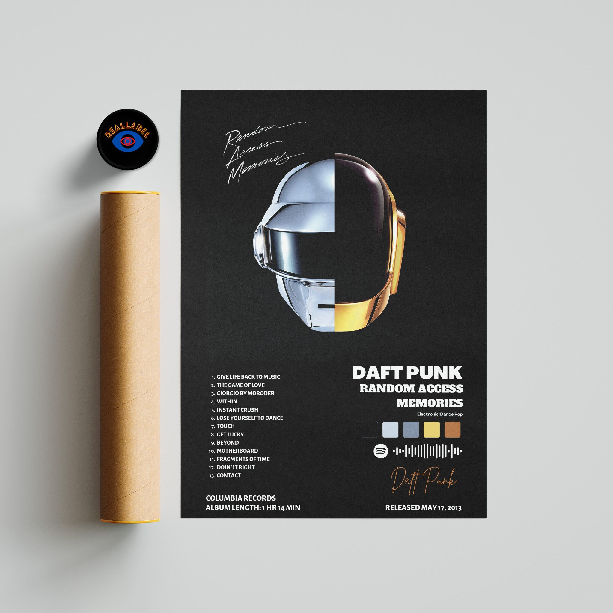 Daft Punk Give Life Back To Music Lyrics Poster Canvas –