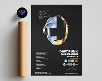 Daft Punk – Random Access Memories - Album Cover Poster, Room Decor, Wall Art, Music Gifts, Classic Album, Music Prints, Track list Poster