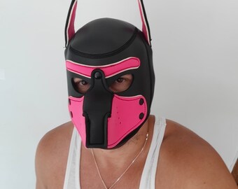 New Puppy Cosplay Costumes Party Neoprene Leather Rubber Mask Full Head for dog