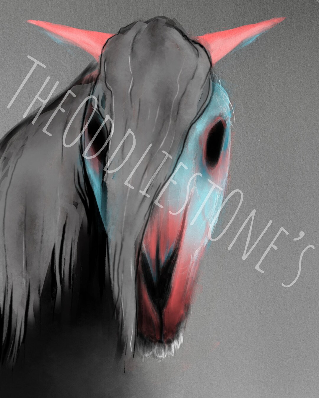 Dead Horse Art Print on Premium Wood Etsy