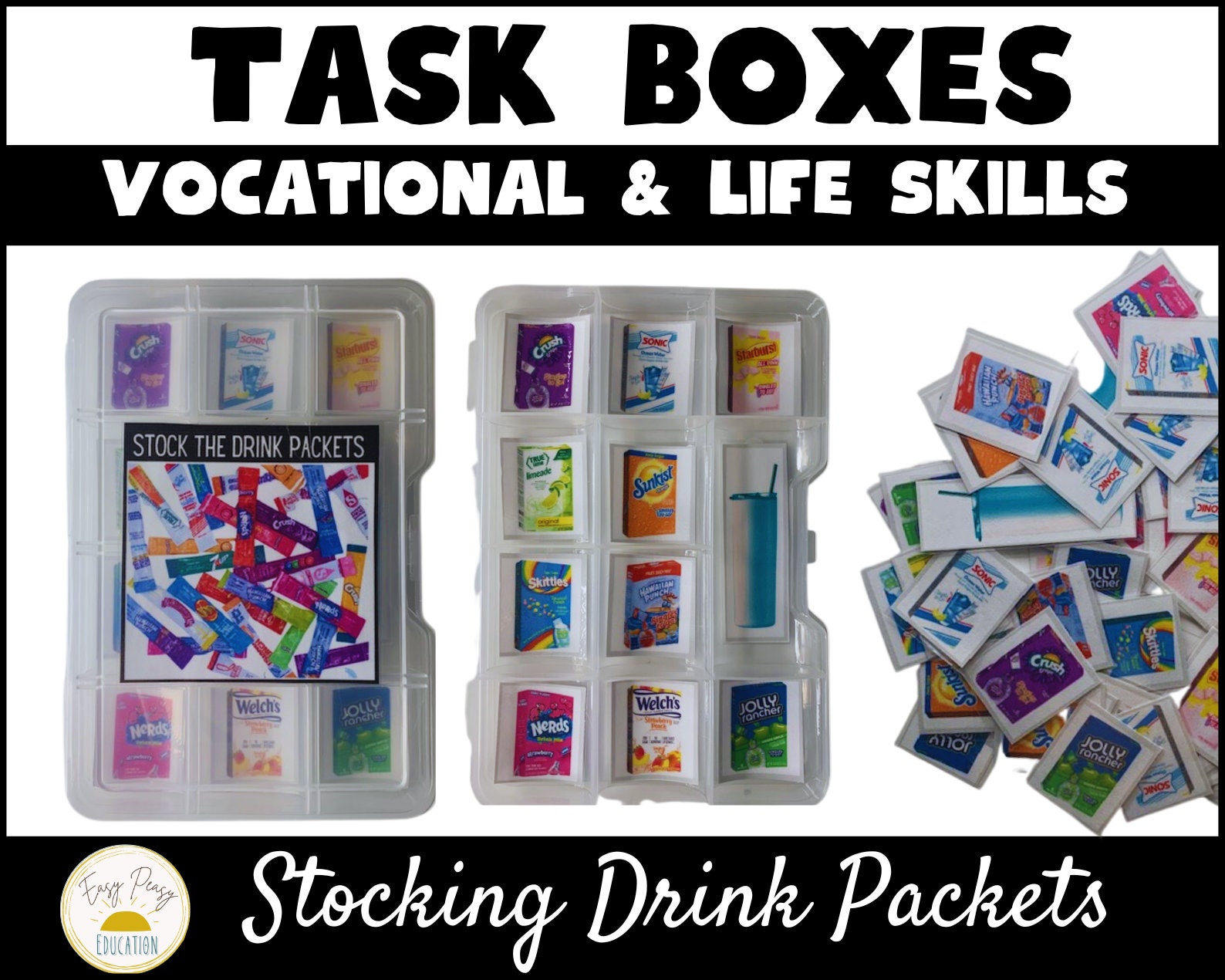 Preschool Task Boxes for Early Learning and Basic Skills Practice 