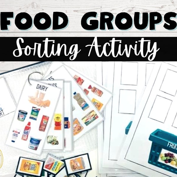 Food Group Sorting Activity | Real Food Pictures | Food Pyramid | Food Sorting | Healthy Eating | Life Skills Activity | Sorting Mats