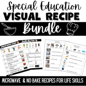 Visual Recipes for Special Education | Cooking in Life Skills Classroom | Kitchen Tools in Special Education | Printable for Life Skills
