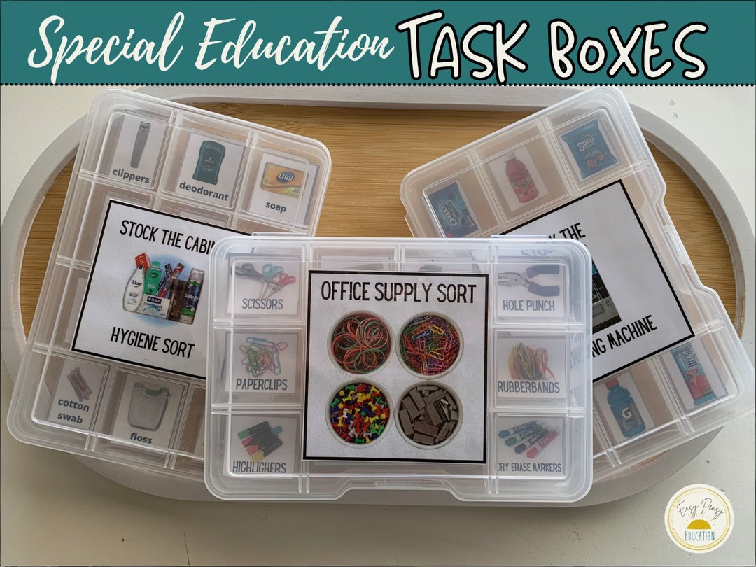 Special Education Task Boxes Life Skills Vocational Skills Etsy