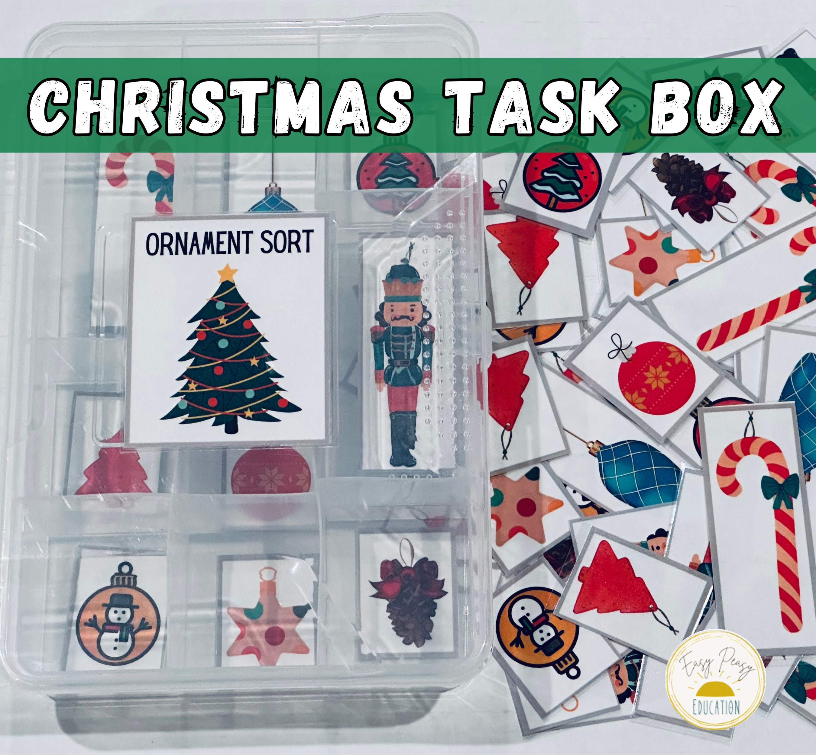 Special Education Task Boxes  Christmas Basic Concepts – Autism Work Tasks