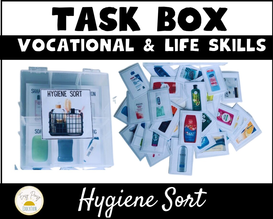 Special Education Task Box Life Skills Task Box Sort the Hygiene