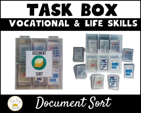 Special Education Task Box BUNDLE Vocational & Life Skills independent  Skill Autism Task DIY Task Box independent Skills fine Motor 