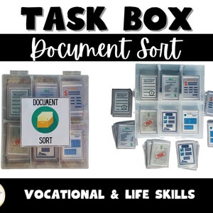 Special Education Task Box | DIY Task Box | Autism Task Box | Life Skills | Sorting Documents Task Box | Fine Motor Skills | Vocational Task