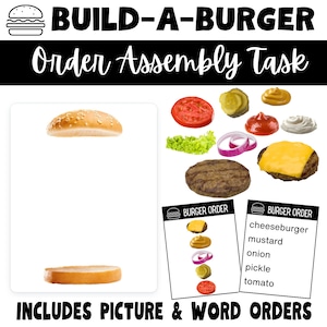 Compito di assemblaggio di Build-A-Burger per l&#39;istruzione speciale/Abilità professionali e di vita/Compilazione degli ordini/Istruzione basata sulla comunità