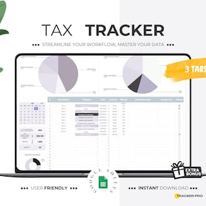 Tax Deduction Tracker Excel Spreadsheet, Editable Tax Deductions List, Tax Organizer Planner, Small Business Tax Preparation Google Sheets
