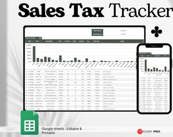 Sales Tax Tracker Spreadsheet Template, Sales Log Small Business Tax Excel Template, Accounting Template, Tax Spreadsheet Taxes Google Sheet