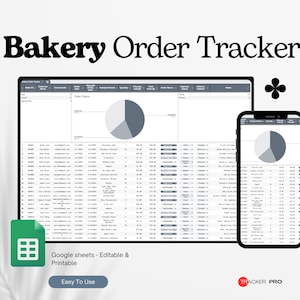 Bakery Order Tracker Template, Cupcake Order Tracker Log, Cake Order Tracking Form Cookie Order Spreadsheet Food Orders Tracker Google Sheet