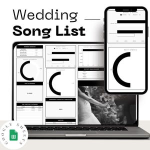 Wedding Song List Template Google Sheets, Wedding DJ Template, Wedding Music Playlist, Music Guide Excel Spreadsheet Wedding Music Checklist