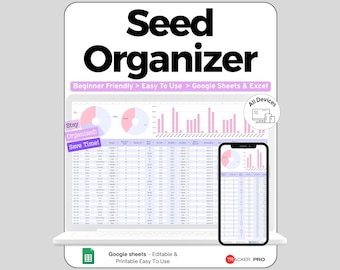 Seed Inventory Tracker Google Sheets Template, Garden Seed Organization Spreadsheet, Seed Starting Planner and Packet Log, Instant Download