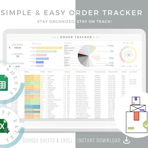 Order Tracker | Small Business Bookkeeping | Sales Tracker | Revenue Tracker | Excel and Google Sheets Template | Business Spreadsheet