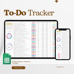 To Do List Google Sheets, To Do List Spreadsheet, To Do List Template, To Do List Digital, To Do Planner, To Do Lists Task Tracker Excel