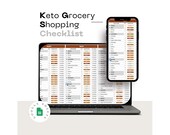 Keto Grocery List Template, Low-Carb Shopping List, Keto Diet Tracker, Printable Keto Food List, Google Sheets Spreadsheet for Keto Dieters