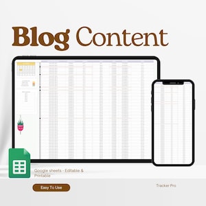 Blog Planner Google Sheets, Organize And Boost Your Instagram Growth, Blog Schedule, Digital Planner, Blog Post Planner, Content Planner